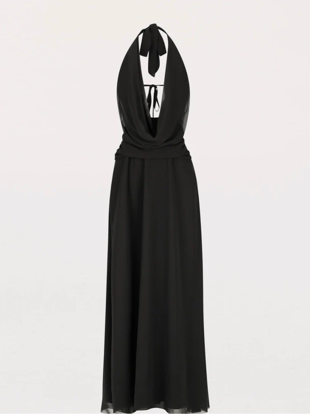 Peppermayo Black Halter Backless Maxi Dress